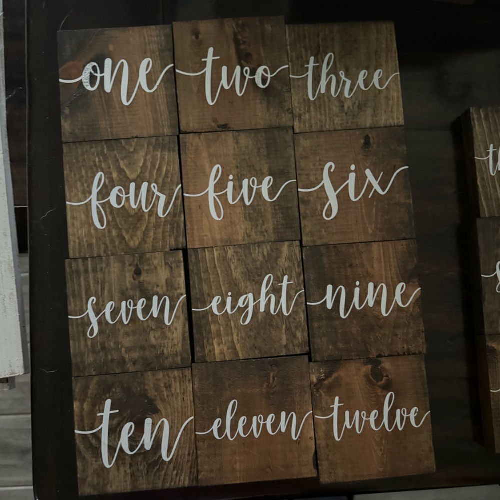 Table numbers - wood double sided 1-21